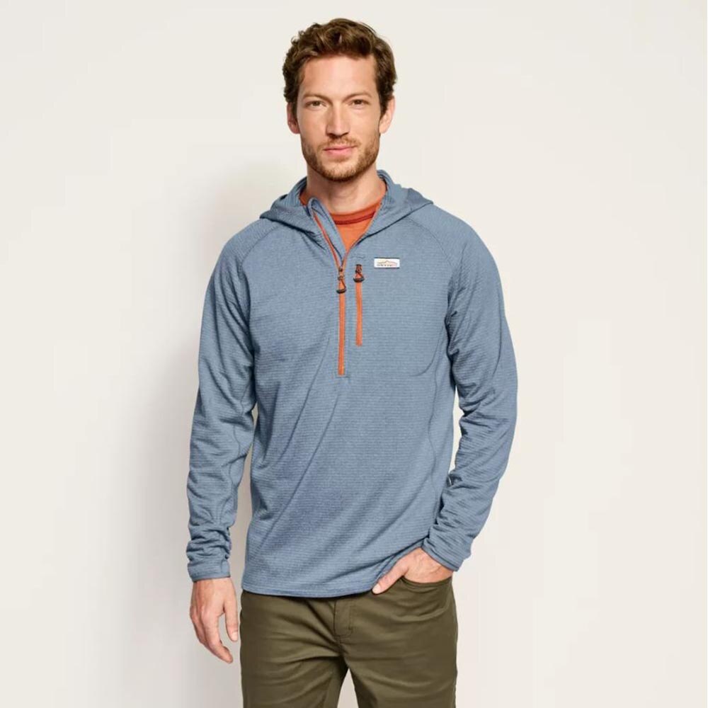 Orvis Horseshoe Hills 1/4 Hoodie Men's in Bluestone